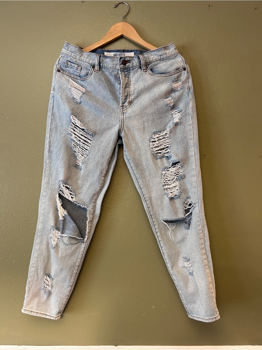Vintage Y2K Melville Light Blue Distressed Women's Jeans